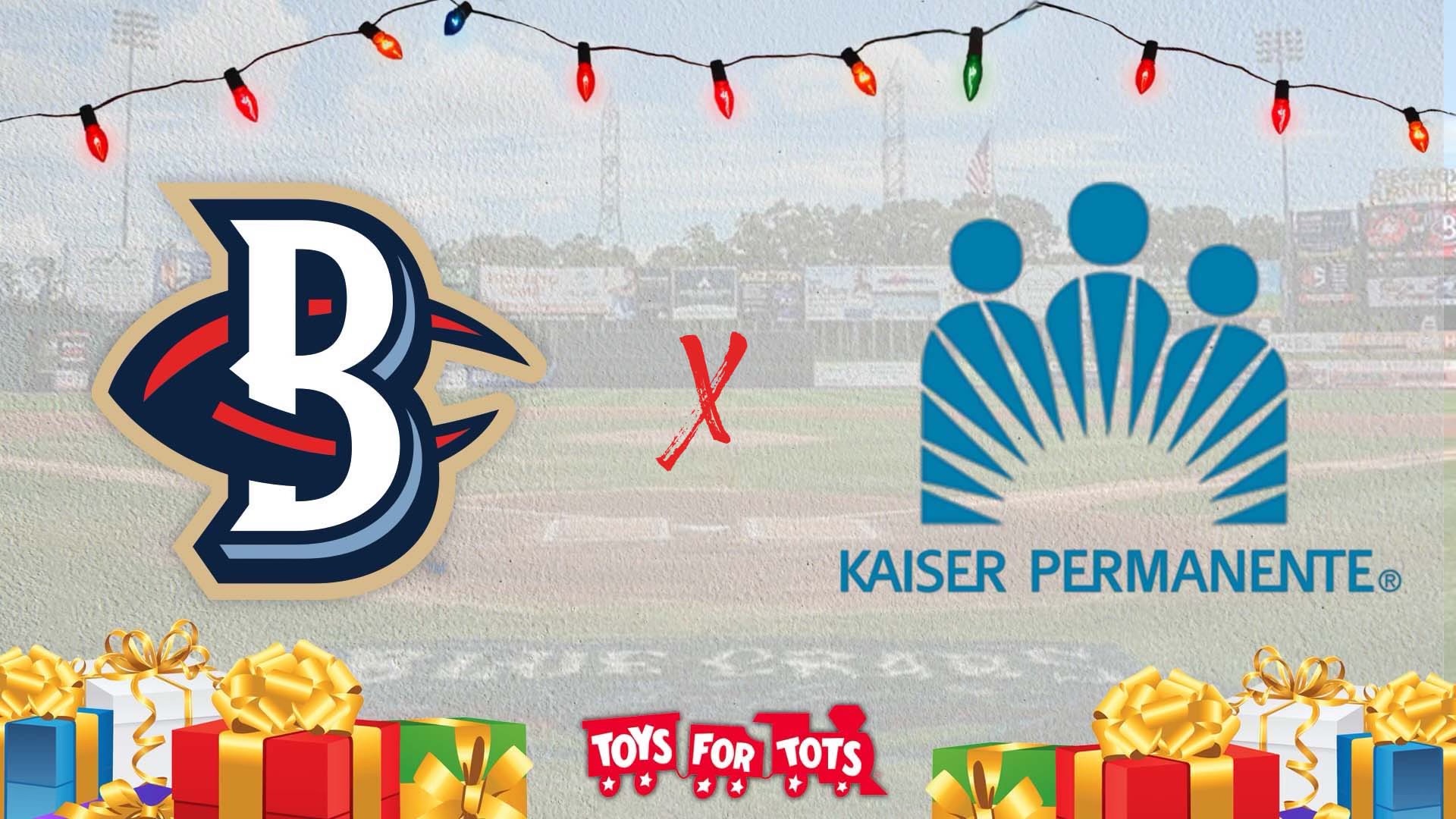 Blue Crabs partner with Kaiser Permanente for Toys for Tots 2022